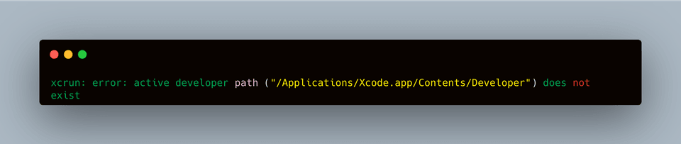 xcrun: error: invalid active developer path